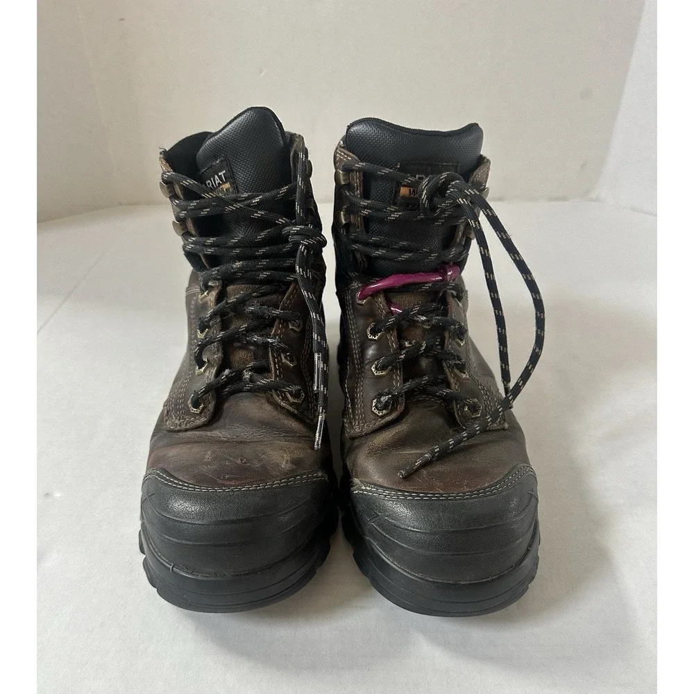 Ariat Steadfast Work Boot Steel Toe Water Proof  Brown Leather Men's Size 11.5